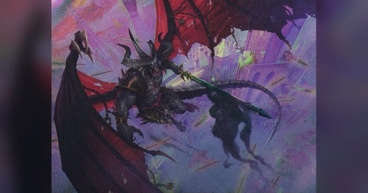 Be'lakor, the Dark Master artwork on the Ruinous Powers Commander guide hero